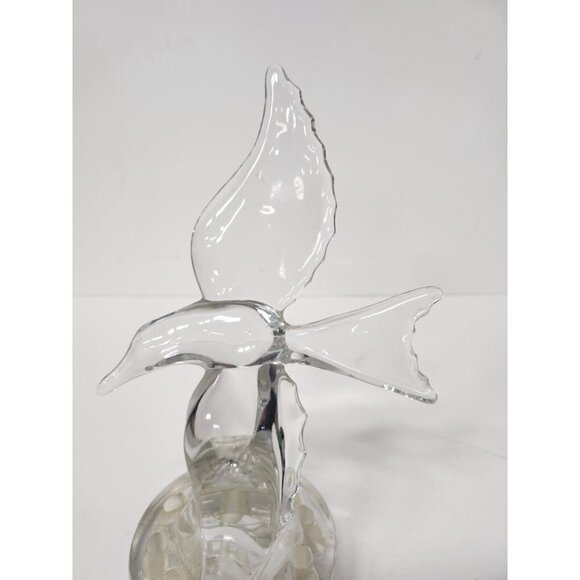 Vintage Cambridge Glass Seagull Flower Frog Crystal Bird in Flight Figurine - Picture 3 of 7